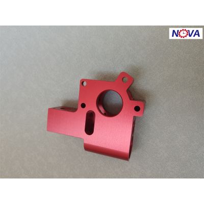 precision custom aluminium part with red anodize