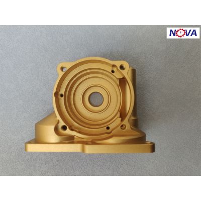 golden anodize aluminium custom parts with casting and machining
